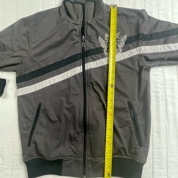 Y2K O’Neill Taupe Track Jacket Zip-Up Striped Logo Size S 2000s - Picture 6 of 12